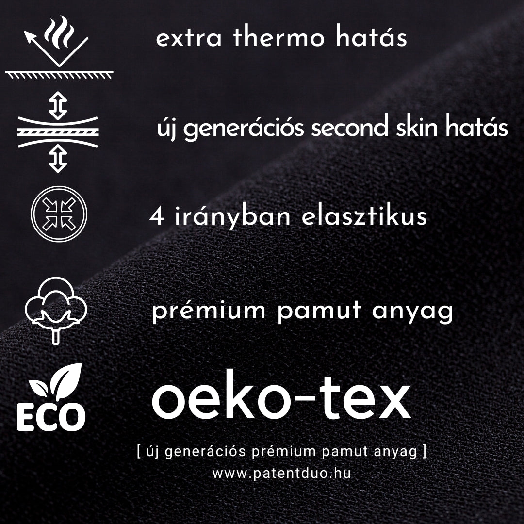 Prémium organikus Pamut bokanadrág FEKETE THERMO