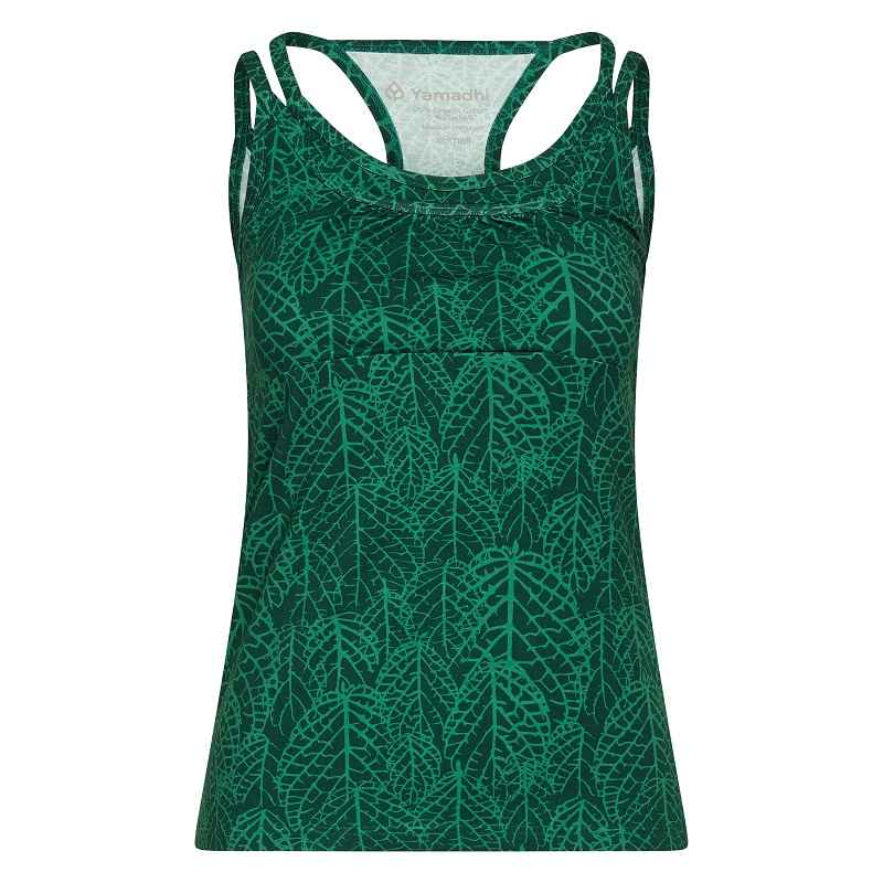 Bodhi Yamadhi Bodhi Yoga Yamadhi Spaghetti Top organikus pamut női top Szín: Dark Green, Méret: S